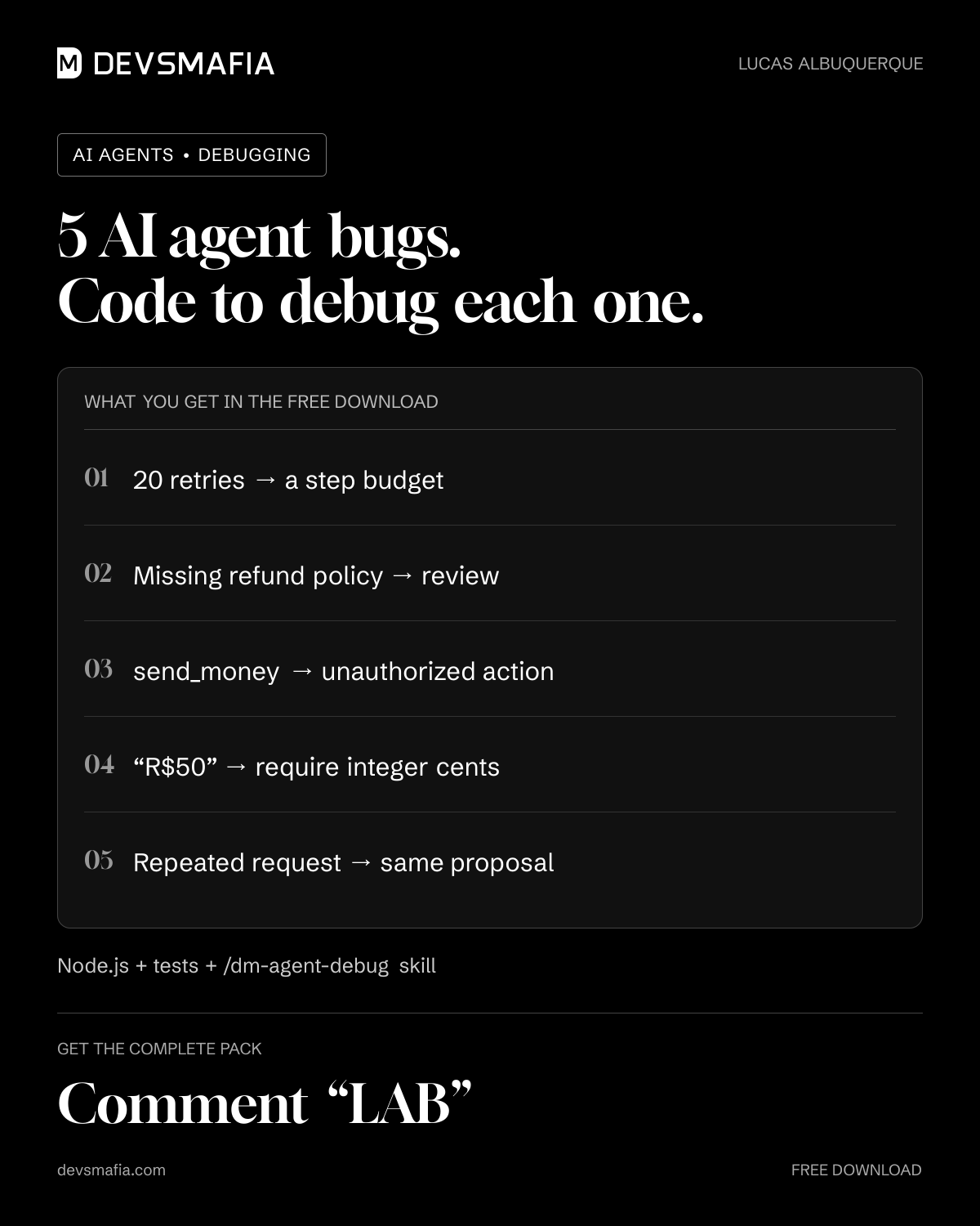 5 AI agent bugs: reproduce and debug them