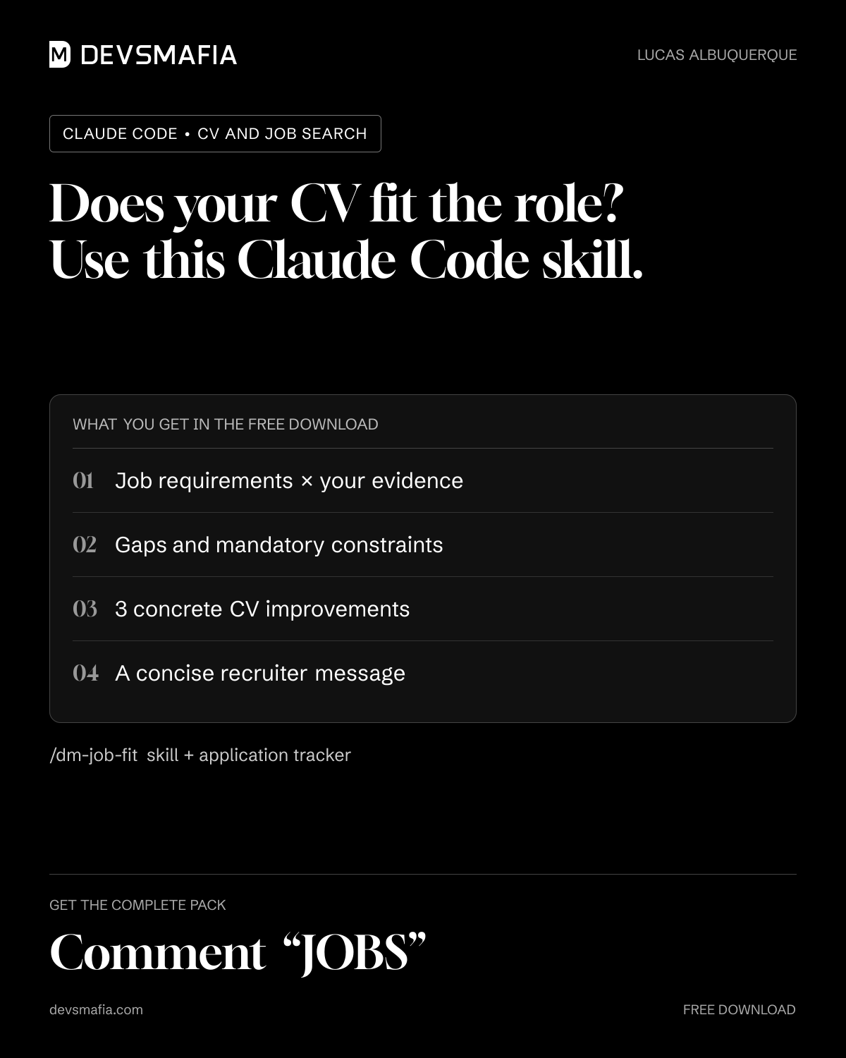 Compare your CV with a job description using Claude Code